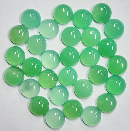 12104.0 - 7 mm Chrysoprase in Wholesale Lots Natural Untreated Australian Round Cut Cabochons Select Light Green or Deep Green....