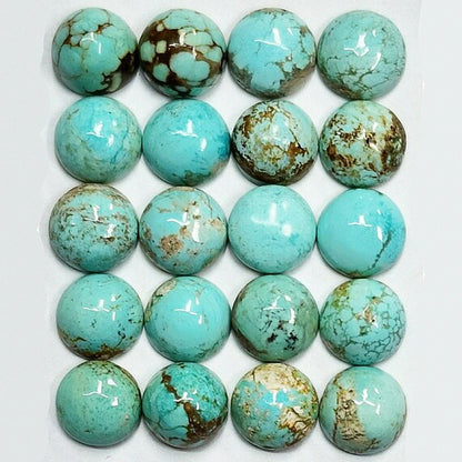 53624.2 - 8 mm Round Cabochon Cut Australian Turquoise from the 1970's Natural with no treatment