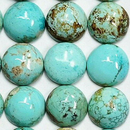 53624.2 - 8 mm Round Cabochon Cut Australian Turquoise from the 1970's Natural with no treatment