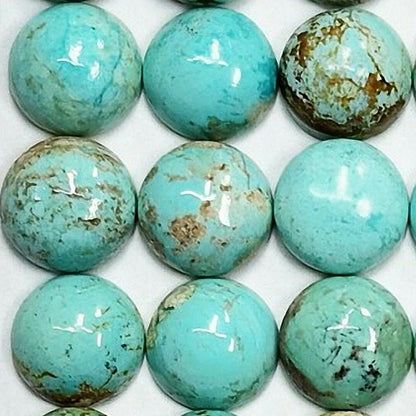 53624.2 - 8 mm Round Cabochon Cut Australian Turquoise from the 1970's Natural with no treatment