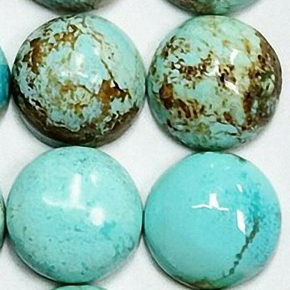 53624.2 - 8 mm Round Cabochon Cut Australian Turquoise from the 1970's Natural with no treatment