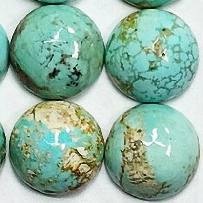 53624.2 - 8 mm Round Cabochon Cut Australian Turquoise from the 1970's Natural with no treatment