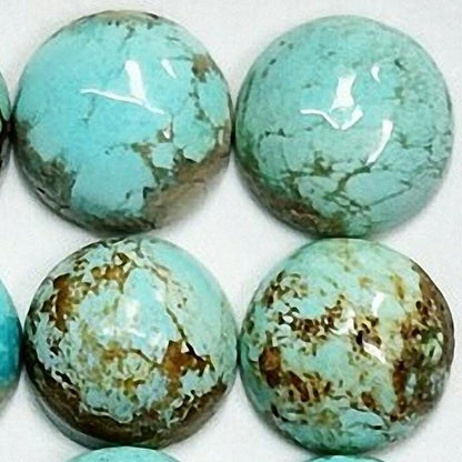 53624.2 - 8 mm Round Cabochon Cut Australian Turquoise from the 1970's Natural with no treatment