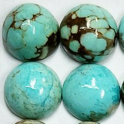 53624.2 - 8 mm Round Cabochon Cut Australian Turquoise from the 1970's Natural with no treatment