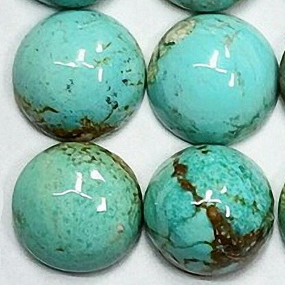 53624.2 - 8 mm Round Cabochon Cut Australian Turquoise from the 1970's Natural with no treatment