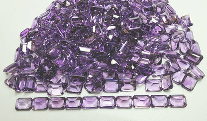 15366.0 - 7 x 5 mm Emerald Cut Amethyst in medium purple colour for sale in wholesale quantity at wholesale prices