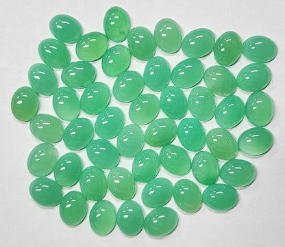 12113.0 - 9x7 mm Oval Cut Australian Chrysoprase Natural Untreated Available in either a Deep Green OR a Light Green Colour for sale
