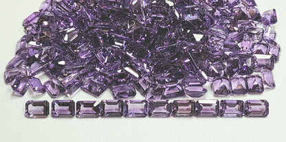 15366.0 - 7 x 5 mm Emerald Cut Amethyst in medium purple colour for sale in wholesale quantity at wholesale prices
