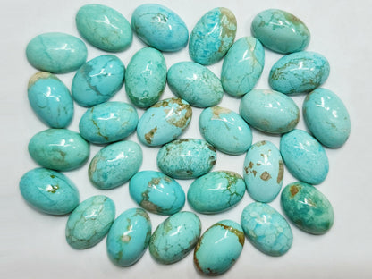 50012.8 - 12 x 8 mm Oval Cut Turquoise Cabochons Very Rare Natural Untreated Australian 'TurqOZ' for sale at Wholesale Price