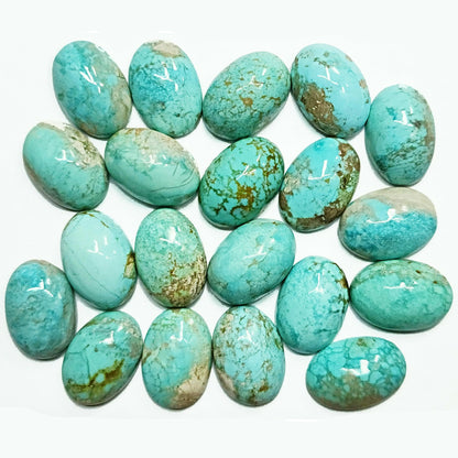 50013.9 - 13 x 9 mm Oval Cut Turquoise Cabochons Very Rare Natural Untreated Australian 'TurqOZ' for sale at Wholesale Quantities and Prices