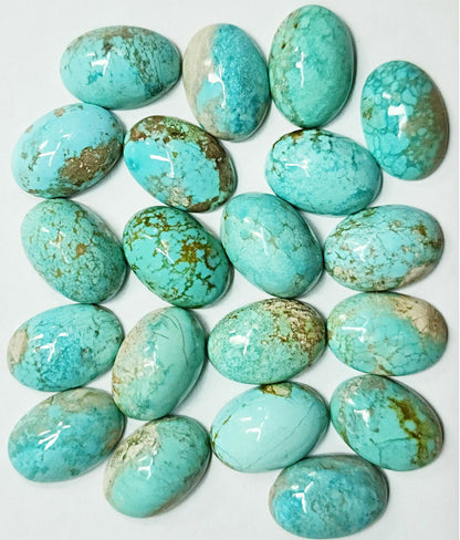 50013.9 - 13 x 9 mm Oval Cut Turquoise Cabochons Very Rare Natural Untreated Australian 'TurqOZ' for sale at Wholesale Quantities and Prices