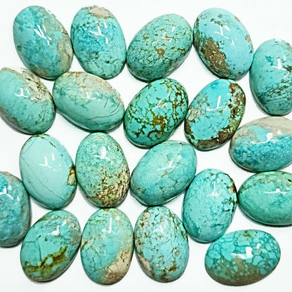 50013.9 - 13 x 9 mm Oval Cut Turquoise Cabochons Very Rare Natural Untreated Australian 'TurqOZ' for sale at Wholesale Quantities and Prices
