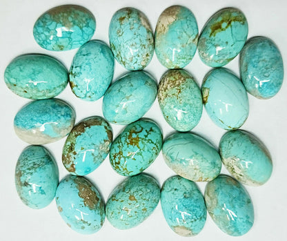 50013.9 - 13 x 9 mm Oval Cut Turquoise Cabochons Very Rare Natural Untreated Australian 'TurqOZ' for sale at Wholesale Quantities and Prices