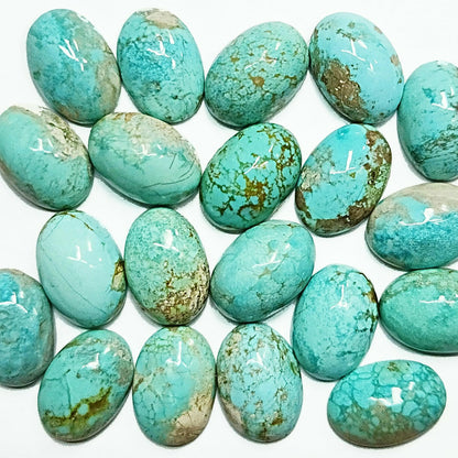 50013.9 - 13 x 9 mm Oval Cut Turquoise Cabochons Very Rare Natural Untreated Australian 'TurqOZ' for sale at Wholesale Quantities and Prices