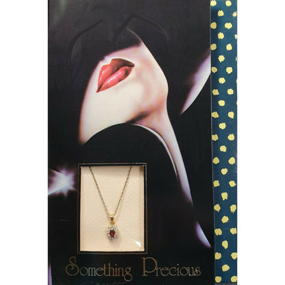 53440.0 - Sterling Silver Gold Plated Pendant with 1 Garnet and 10 Cubic Zirconia on 45cm G/P Sterling Silver Chain packaged in a Gift Card