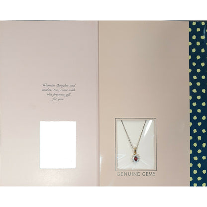 53440.0 - Sterling Silver Gold Plated Pendant with 1 Garnet and 10 Cubic Zirconia on 45cm G/P Sterling Silver Chain packaged in a Gift Card