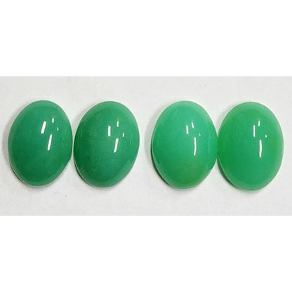 53926.0 - 19x14 mm Pair of Oval Cabochon Cut Natural Australian Chrysoprase for sale in Either a Light OR Slightly Deeper Shade of Green