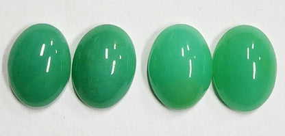 53926.0 - 19x14 mm Pair of Oval Cabochon Cut Natural Australian Chrysoprase for sale in Either a Light OR Slightly Deeper Shade of Green