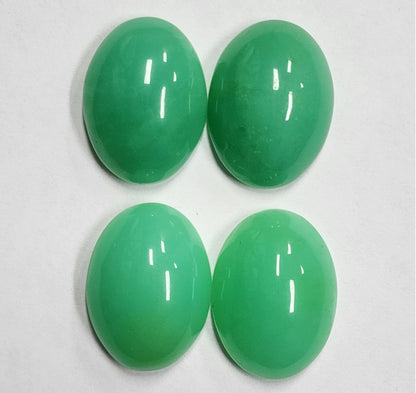 53926.0 - 19x14 mm Pair of Oval Cabochon Cut Natural Australian Chrysoprase for sale in Either a Light OR Slightly Deeper Shade of Green