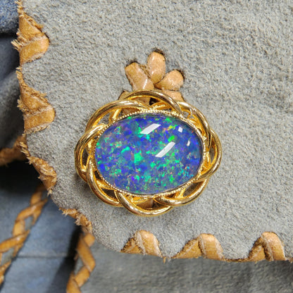 53942.0 - Gold Plated Sterling Silver Cuff Links set with Australian Made 18x13 mm Opal Triplets