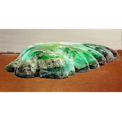 53987.0 - Natural Australian Chrysoprase carved into the iconic Ayers Rock Using Actual Proportions for sale 360 grams 140 x 100 x 25 mm