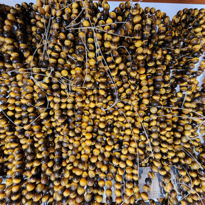 53991.0 - 40 cm Tiger's Eye Necklace 6 mm Round Beads Temporarily strung Very uniform quality Wholesale lots at reduced prices