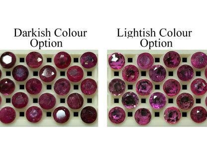 54022.0 - NOT Glass filled Very old Hand cut Natural Rubies Mixed color shades 3.1 to 3.2 mm Round Low budget Rubies OTHER SIZES available