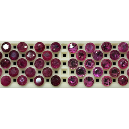 54022.0 - NOT Glass filled Very old Hand cut Natural Rubies Mixed color shades 3.1 to 3.2 mm Round Low budget Rubies OTHER SIZES available