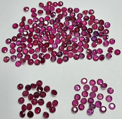 54022.0 - NOT Glass filled Very old Hand cut Natural Rubies Mixed color shades 3.1 to 3.2 mm Round Low budget Rubies OTHER SIZES available