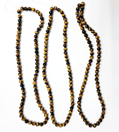 53991.0 - 40 cm Tiger's Eye Necklace 6 mm Round Beads Temporarily strung Very uniform quality Wholesale lots at reduced prices