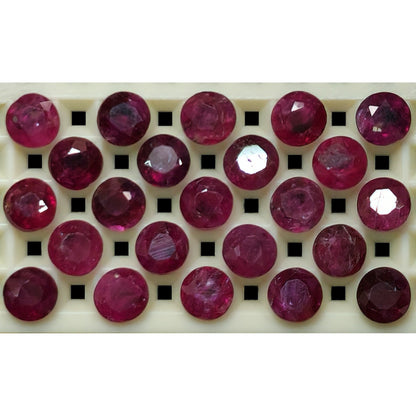 54022.0 - NOT Glass filled Very old Hand cut Natural Rubies Mixed color shades 3.1 to 3.2 mm Round Low budget Rubies OTHER SIZES available