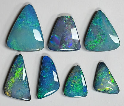 54073.0 - Unusual shaped Opal Doublets Made in Australia from Natural Australian Opal Lot A is 7 pcs 32.29 cts, Lot B is 10 pcs 26.98 cts