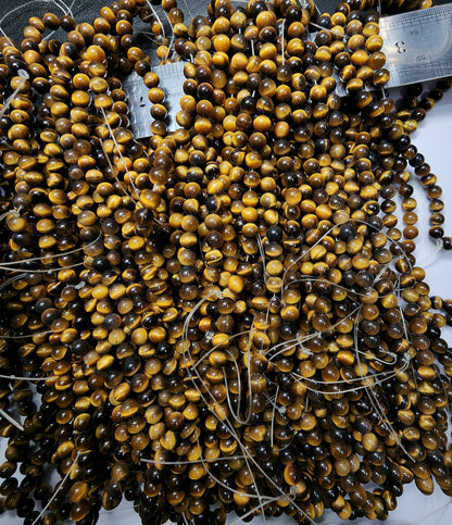 53991.0 - 40 cm Tiger's Eye Necklace 6 mm Round Beads Temporarily strung Very uniform quality Wholesale lots at reduced prices