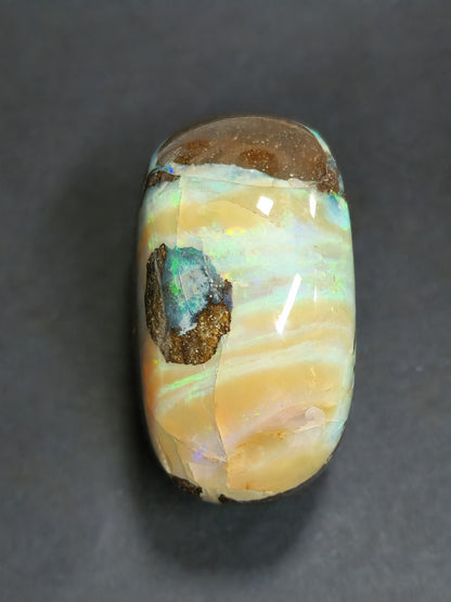 54079.0 - Highly Polished Australian Queensland Boulder Opal Specimen or Ornamental piece with colour bandings 30x20xH:30mm 32gr 162 carats