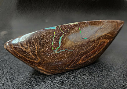 54084.0 - Highly Polished interesting Australian Queensland Boulder Opal, Specimen or Ornamental piece 95x20x30(h) mm 78 grams 392.88 carats
