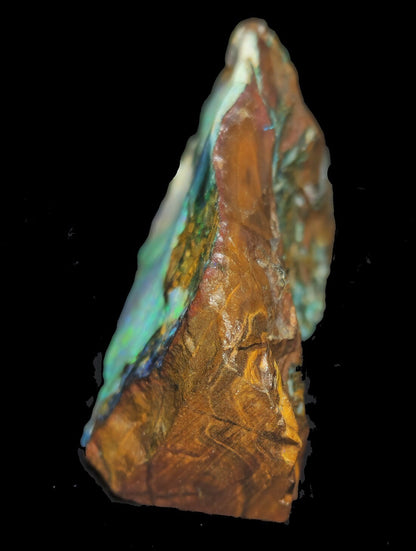 54081.0 - Australian Rough Boulder Opal specimen with the whole side covered with Opal and a flat base makes for a perfect ornamental piece