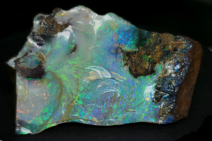 54081.0 - Australian Rough Boulder Opal specimen with the whole side covered with Opal and a flat base makes for a perfect ornamental piece