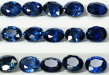 54106.0 - 3.7 x 3.2 mm Oval Cut Australian Mixed Blue Sapphire From Deep Royal Blue to Light Blue/Green and Teal Wholesale quantity & prices
