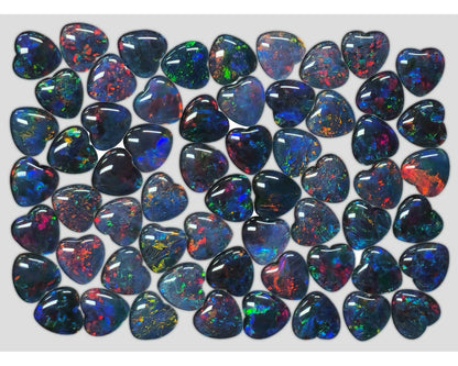 54108.0 - 10 x 10 mm Heart shape Australian Opal Triplets Very hard to find shape Only 60 pieces available Made from Natural Australian Opal