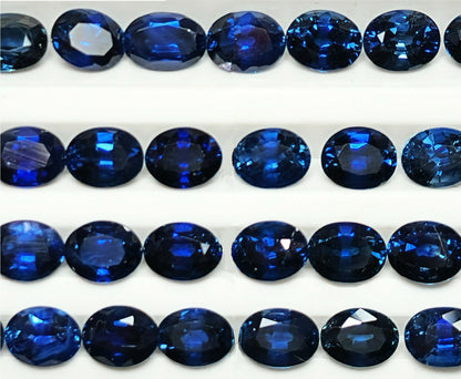 54106.0 - 3.7 x 3.2 mm Oval Cut Australian Mixed Blue Sapphire From Deep Royal Blue to Light Blue/Green and Teal Wholesale quantity & prices
