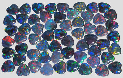 54108.0 - 10 x 10 mm Heart shape Australian Opal Triplets Very hard to find shape Only 60 pieces available Made from Natural Australian Opal