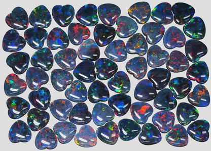 54108.0 - 10 x 10 mm Heart shape Australian Opal Triplets Very hard to find shape Only 60 pieces available Made from Natural Australian Opal