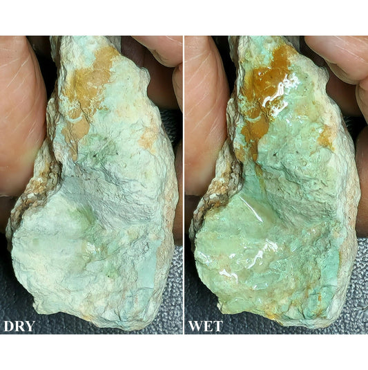 54110.0 - One piece of rough Natural Australian Turquoise Not Treated and Very Rare 318 cts 63.5 Gr Soft pastel colour deepens after cutting