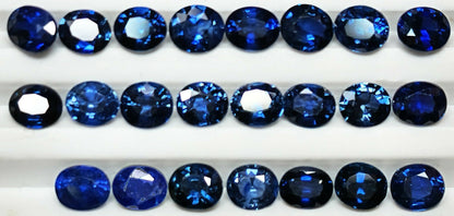 54106.0 - 3.7 x 3.2 mm Oval Cut Australian Mixed Blue Sapphire From Deep Royal Blue to Light Blue/Green and Teal Wholesale quantity & prices