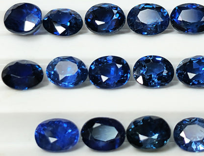 54106.0 - 3.7 x 3.2 mm Oval Cut Australian Mixed Blue Sapphire From Deep Royal Blue to Light Blue/Green and Teal Wholesale quantity & prices
