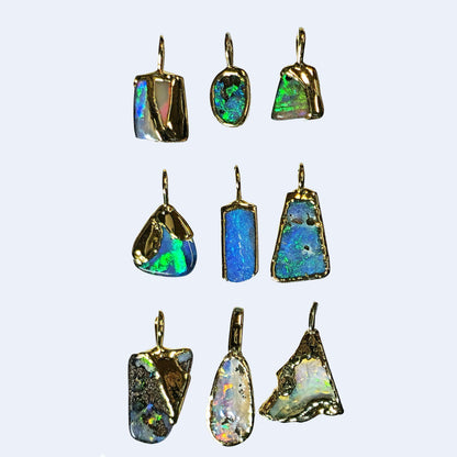 54446.0 - Boulder Opal in 999 Silver Created by SilverForm's special process in the 1970's then Gold Plated No longer made and few available