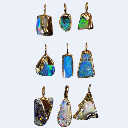 54446.0 - Boulder Opal in 999 Silver Created by SilverForm's special process in the 1970's then Gold Plated No longer made and few available