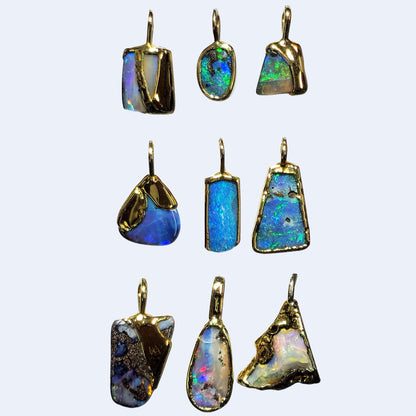 54446.0 - Boulder Opal in 999 Silver Created by SilverForm's special process in the 1970's then Gold Plated No longer made and few available