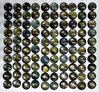 54146.0 - About 6 mm round cut Australian Star or sheeny Sapphires in MIXED colours including grayish, yellowish, brownish and blackish.