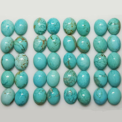 50009.7 - 9 x 7 mm Oval Cut Turquoise Cabochons Very Rare Natural Untreated Australian 'TurqOZ' for sale at Wholesale Prices